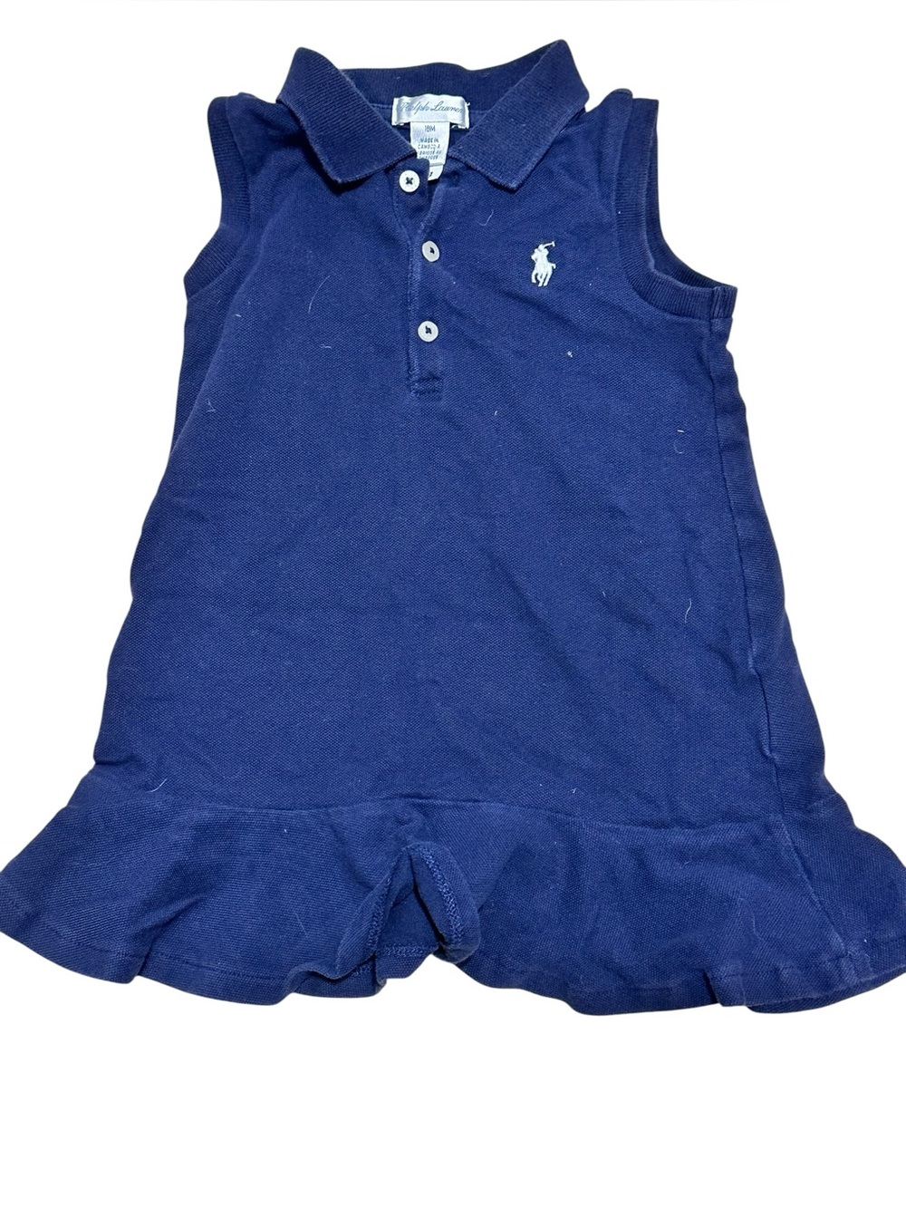 Ralph Lauren Polo Navy Sleeveless Polo Dress for Kids 18 month